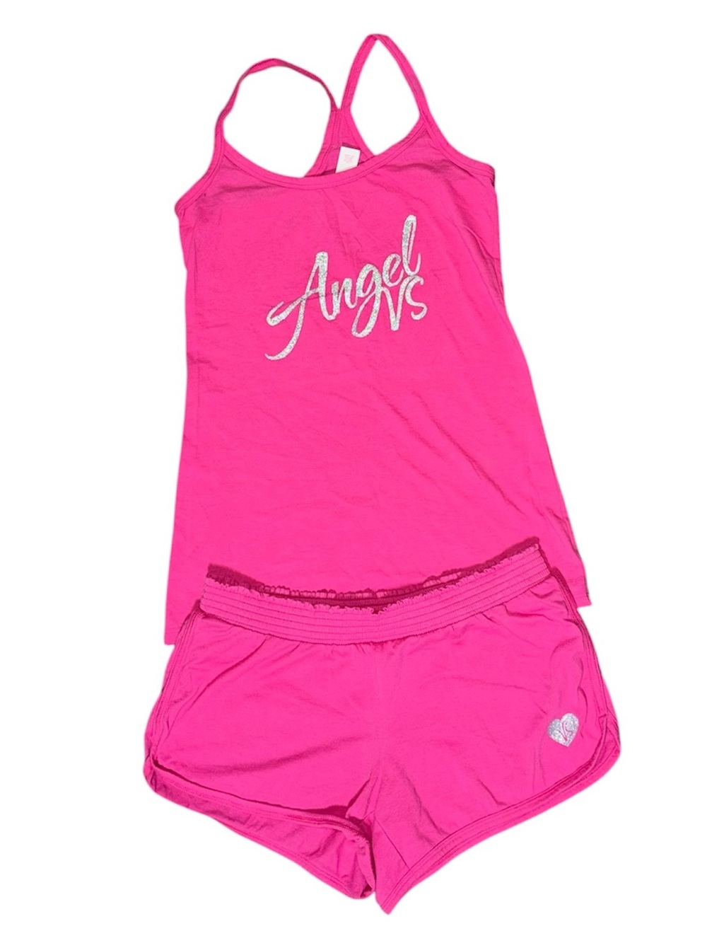 Hot Pink 'Angel VS' Tank & Shorts Set